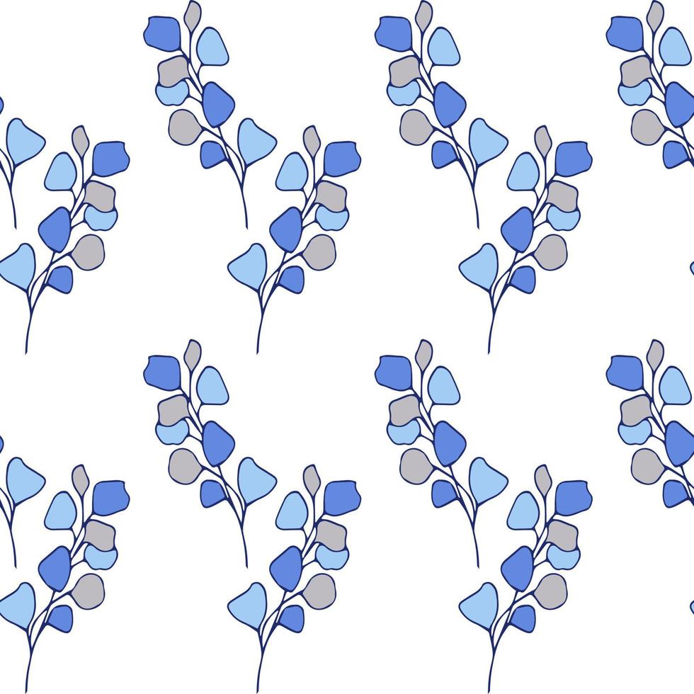 bloemen naadloos patroon blauw bloemen Aan wit achtergrond vector