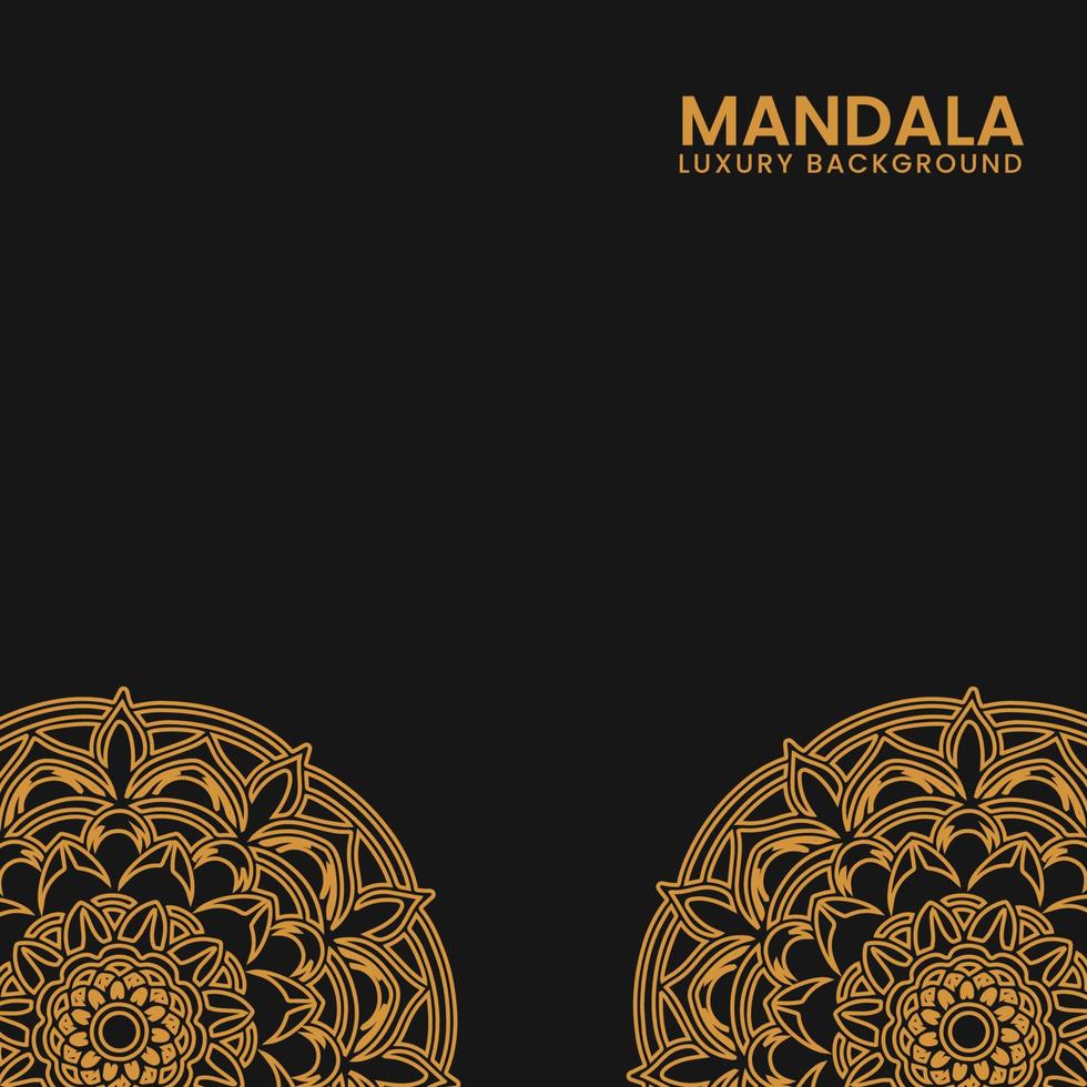 luxe mandala met zwart achtergrond vector