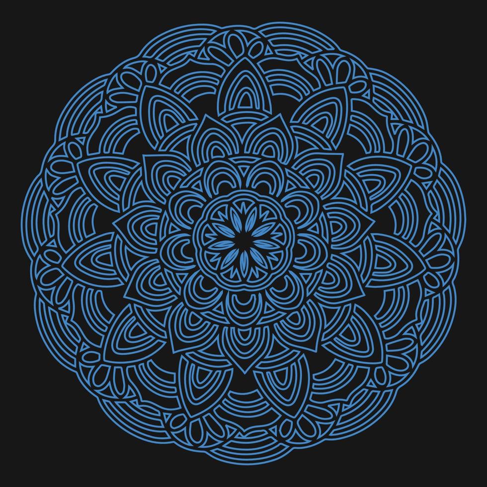 mandala ornament met zwart achtergrond vector