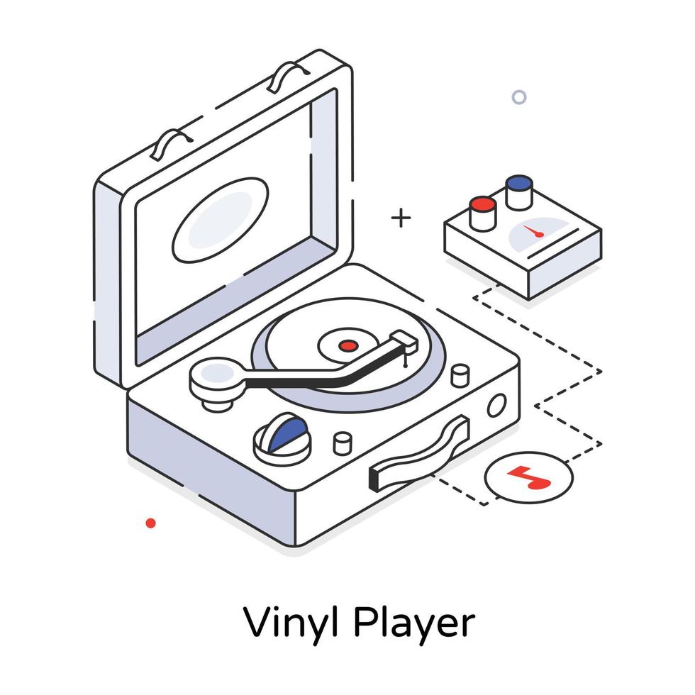 trendy vinylspeler vector