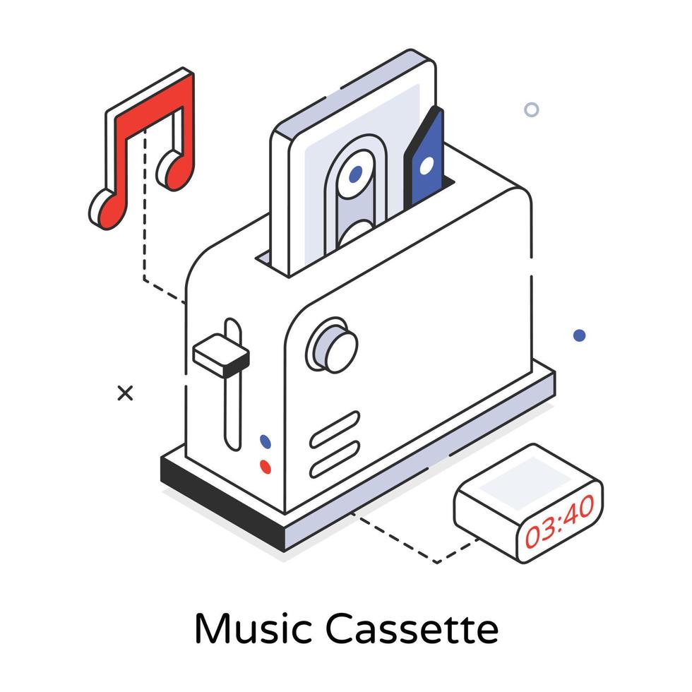 modieus muziek- cassette vector