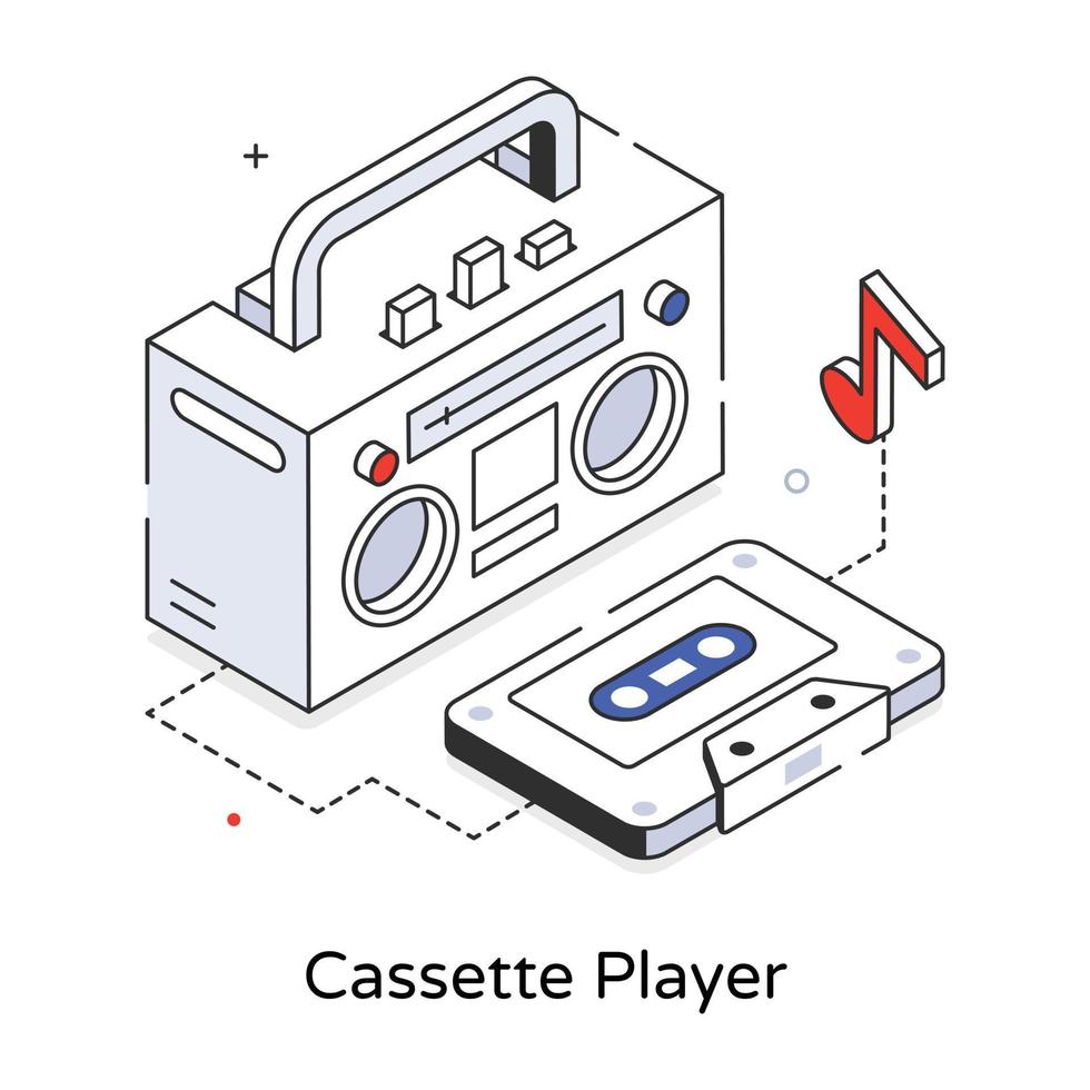 modieus cassette speler vector