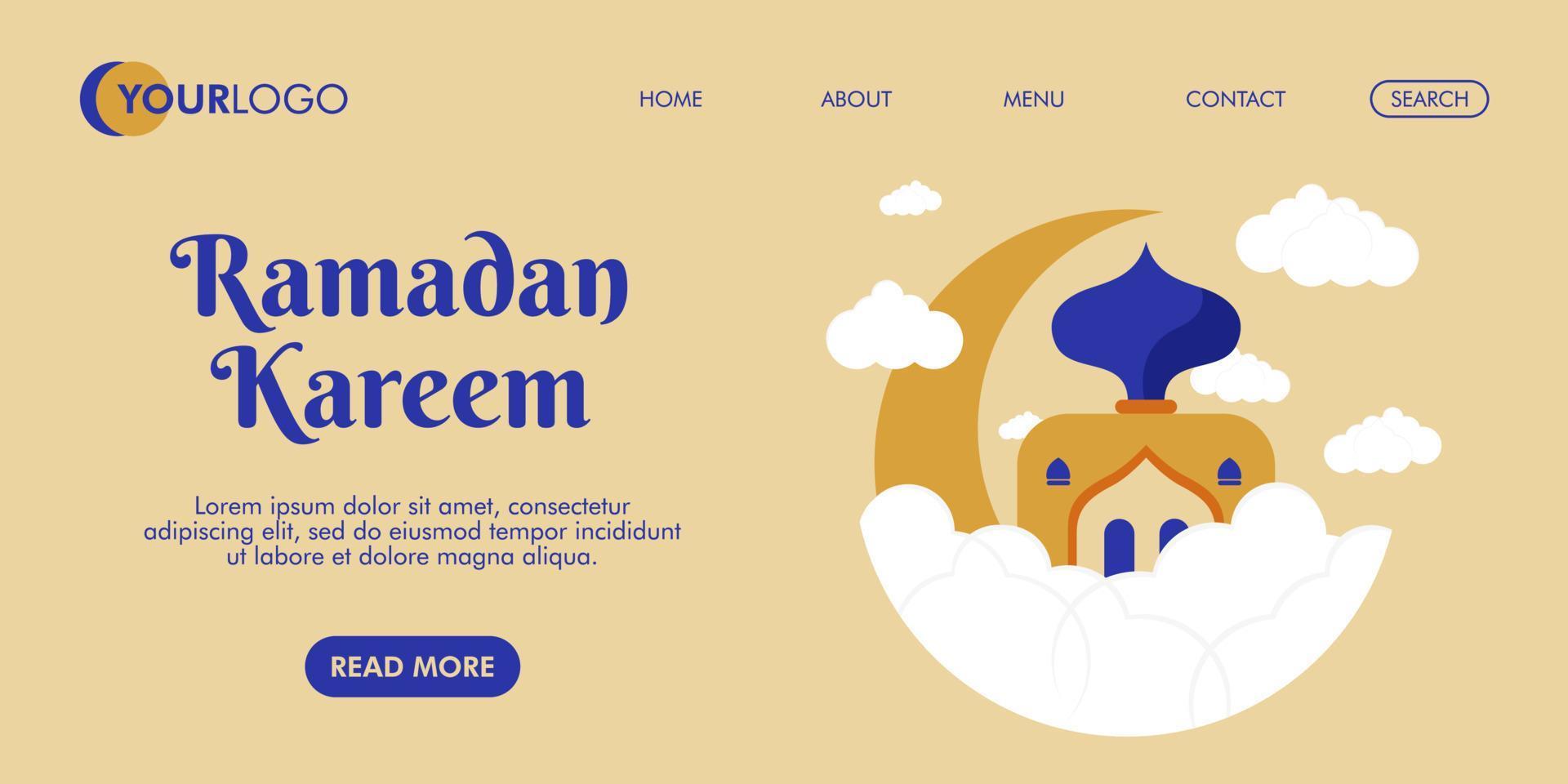 vrij vector Ramadan kareem landen bladzijde