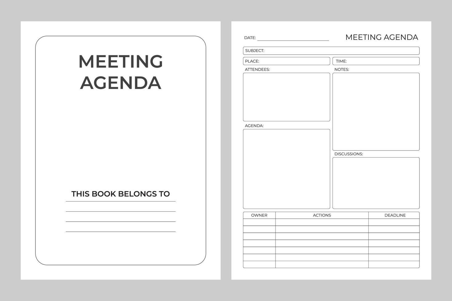 vergadering agenda log vector ontwerp sjabloon