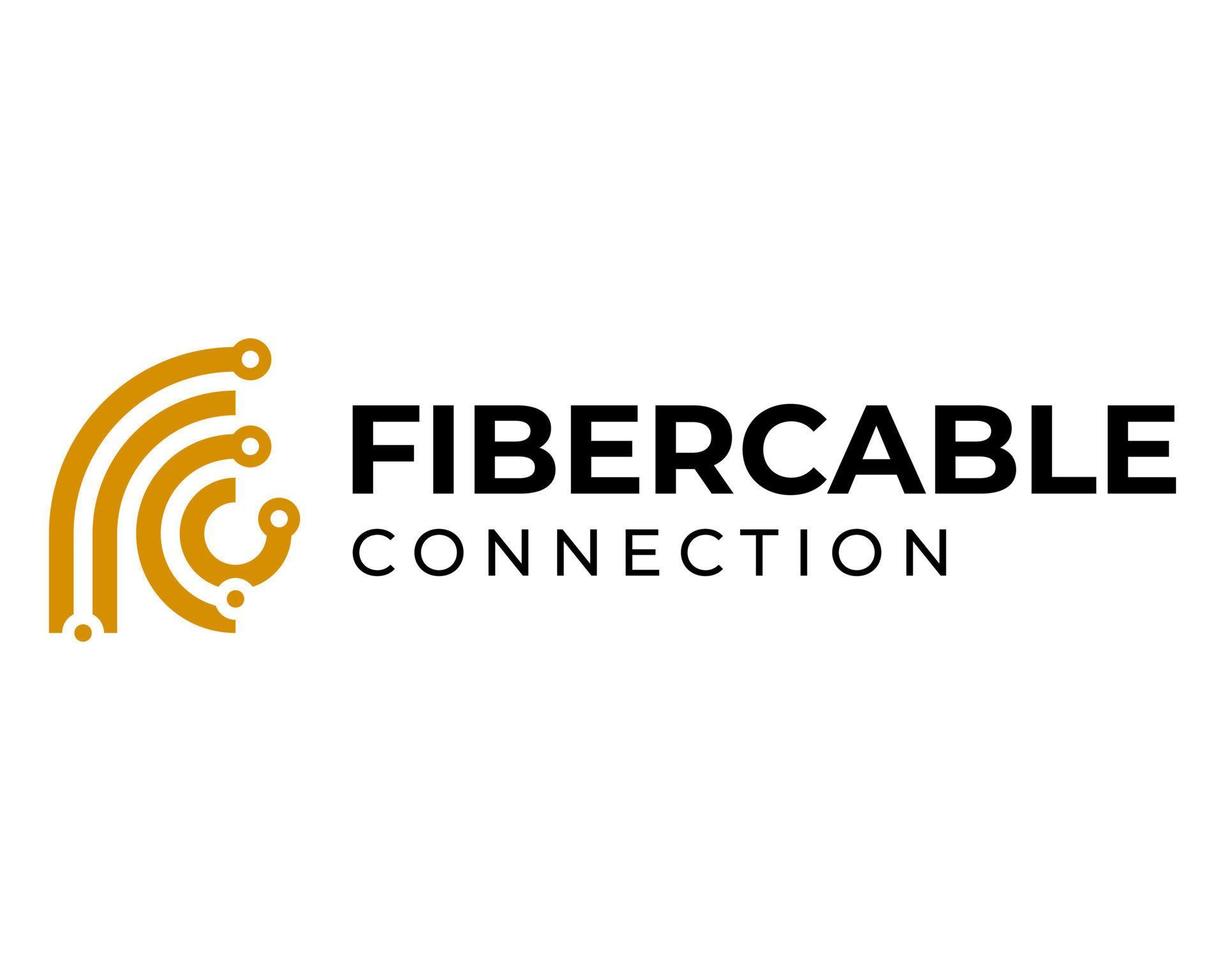 fc brief monogram vezel kabel logo ontwerp. vector