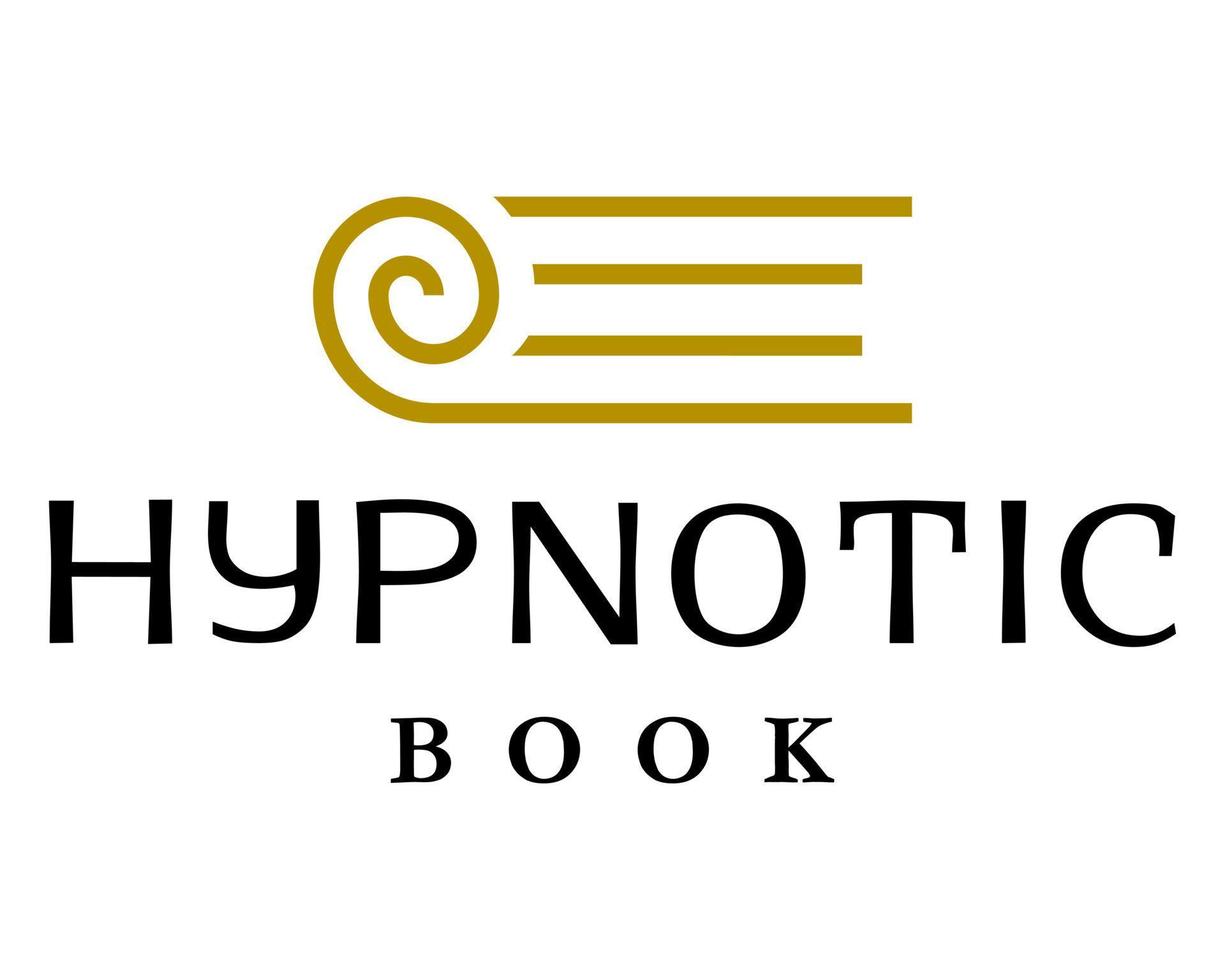 hypnotiserend symbool en magie boek logo ontwerp. vector
