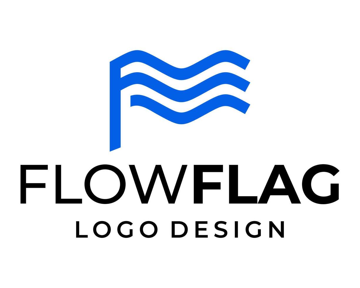 f brief monogram golvend vlag logo ontwerp. vector