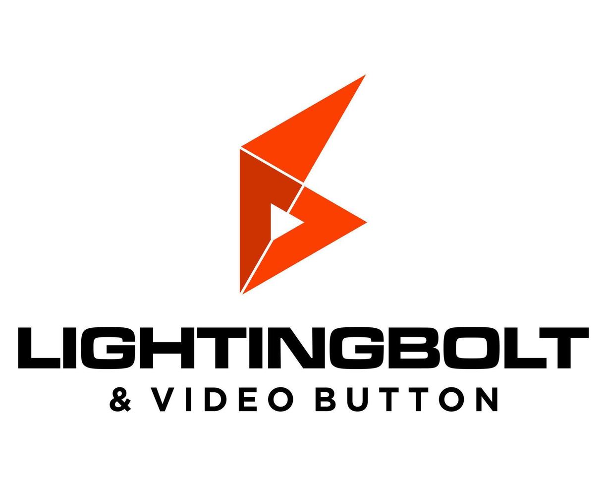 elektrisch macht volt icoon en video Speel knop logo ontwerp. vector
