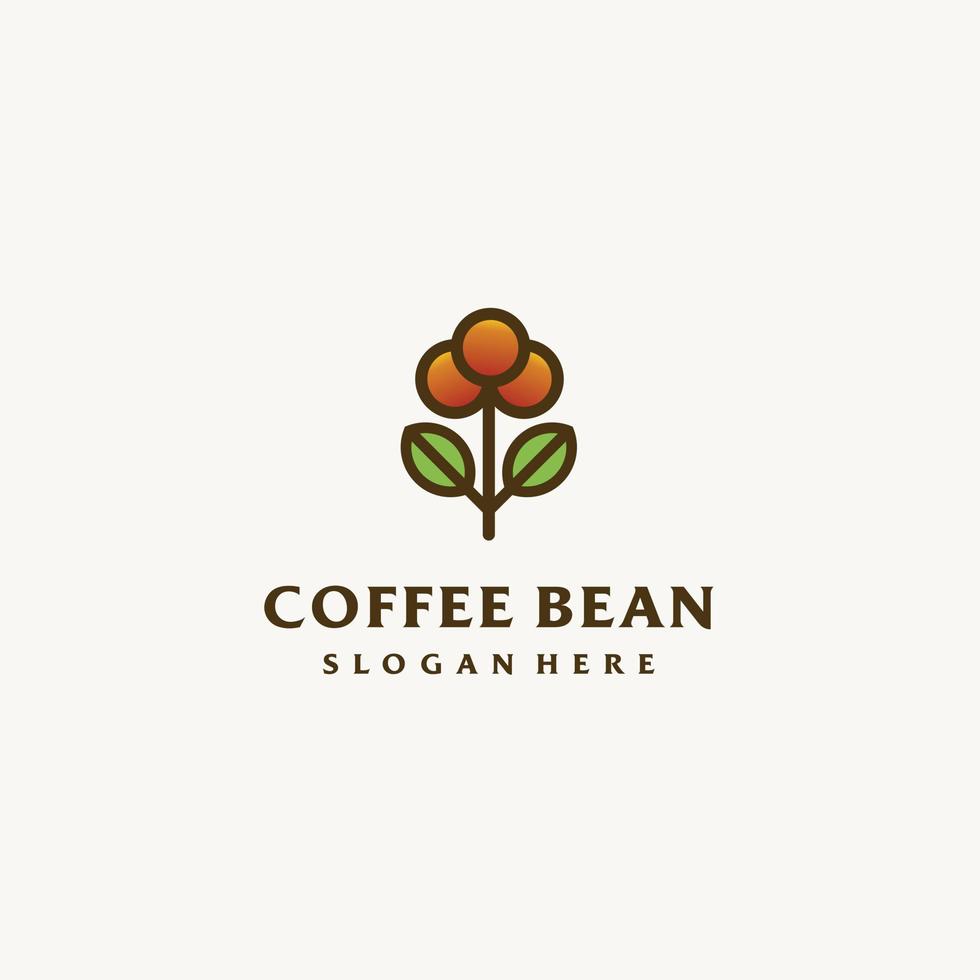 koffie bonen biologisch, koffie winkel logo ontwerp vector