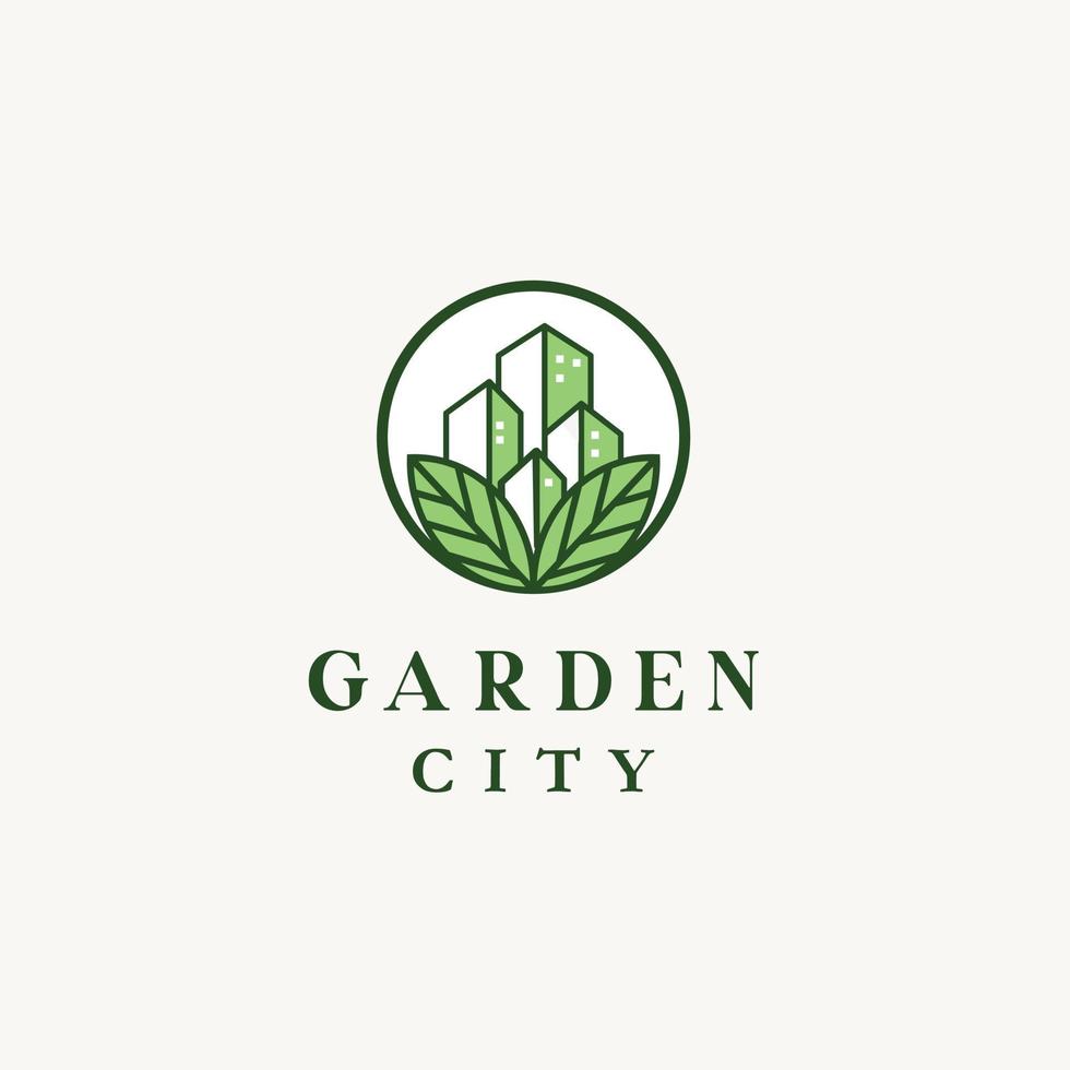 stedelijk tuin, stad boerderij logo ontwerp lineair stijl vector illustratie