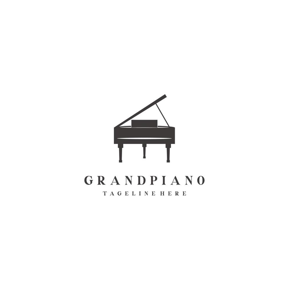 groots piano logo ontwerp sjabloon ontwerp in lijn kunst stijl vector