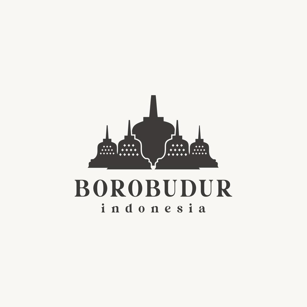 borobudur steen tempel Indonesisch erfgoed logo ontwerp icoon vector sjabloon