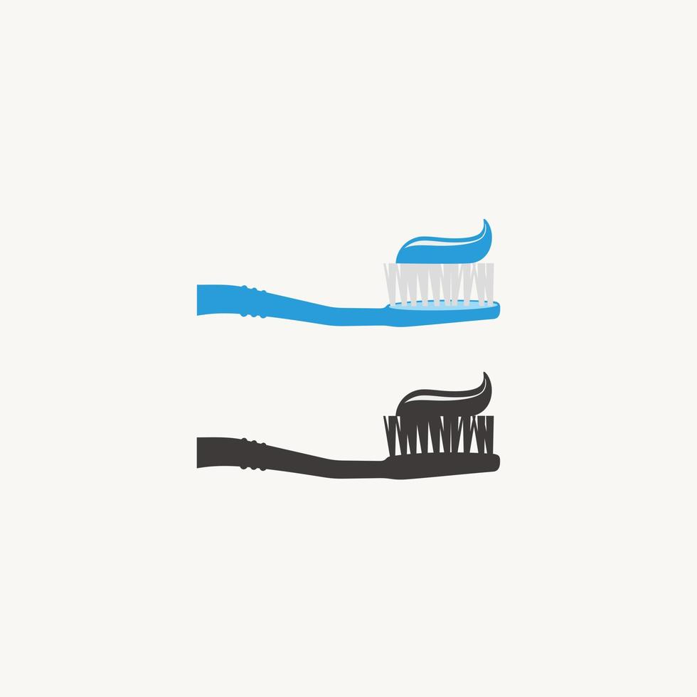 tandenborstel met tandpasta gemakkelijk logo icoon vector