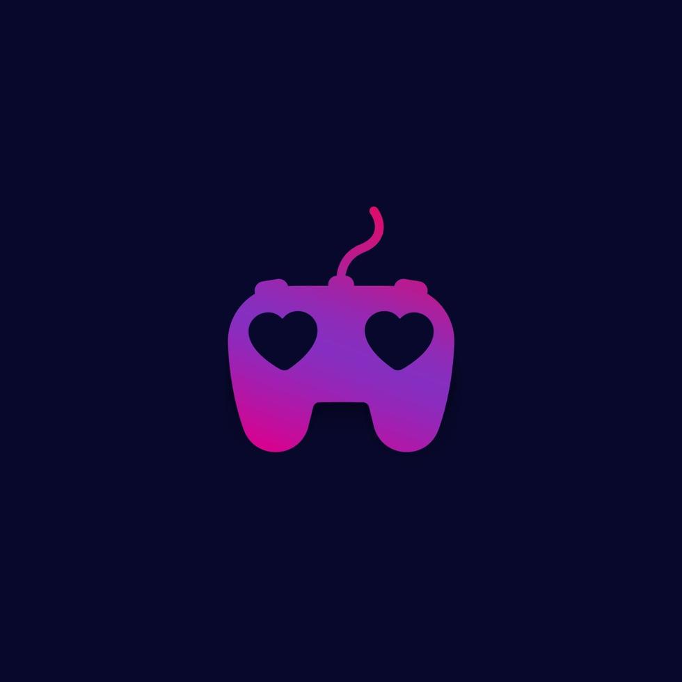 games-logo met gamepad en hearts.eps vector