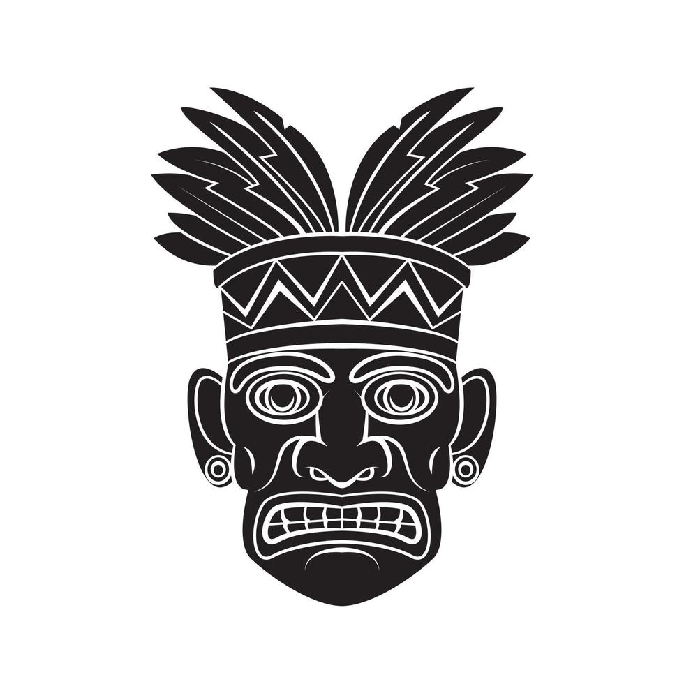 hawaiiaans masker zwart vector illustratie