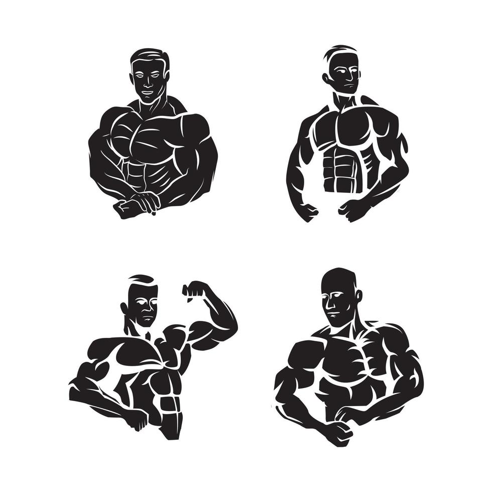 lichaam bouwer zwart vector illustratie
