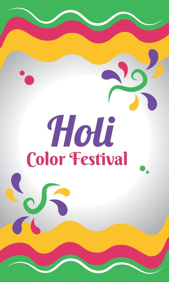 gekleurde verticaal poster van holi festival vector illustratie
