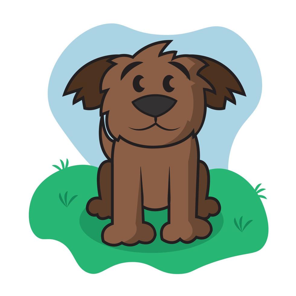 geïsoleerd gekleurde gelukkig hond traditioneel tekenfilm karakter vector illustratie