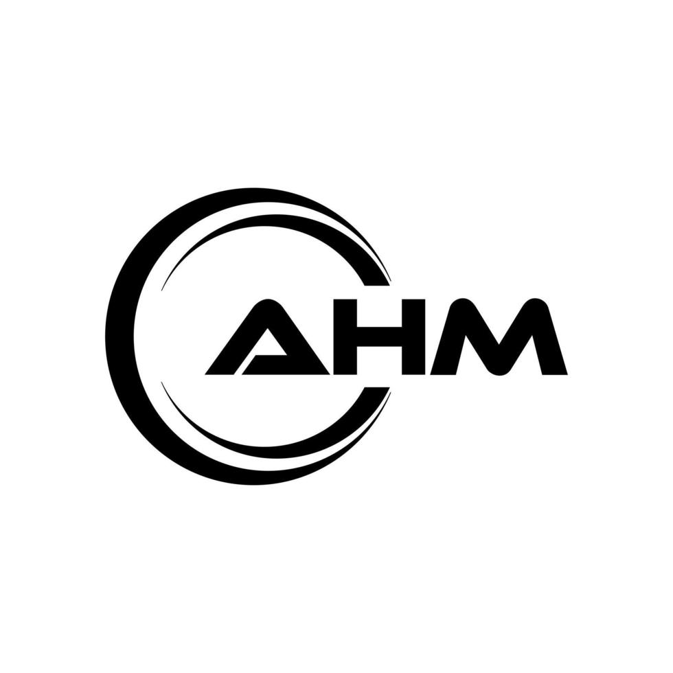 ahm brief logo ontwerp in illustratie. vector logo, schoonschrift ontwerpen voor logo, poster, uitnodiging, enz.