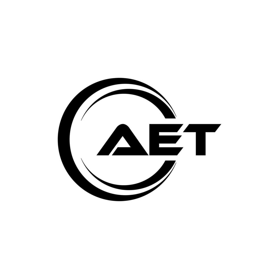 aet brief logo ontwerp in illustratie. vector logo, schoonschrift ontwerpen voor logo, poster, uitnodiging, enz.