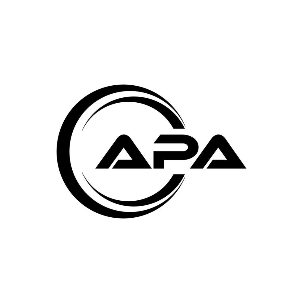 apa brief logo ontwerp in illustratie. vector logo, schoonschrift ontwerpen voor logo, poster, uitnodiging, enz.