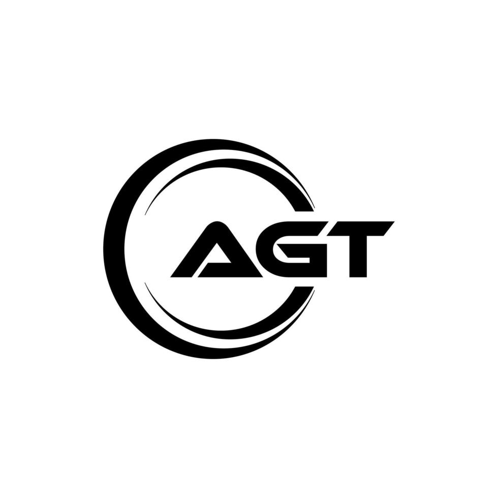 agt brief logo ontwerp in illustratie. vector logo, schoonschrift ontwerpen voor logo, poster, uitnodiging, enz.