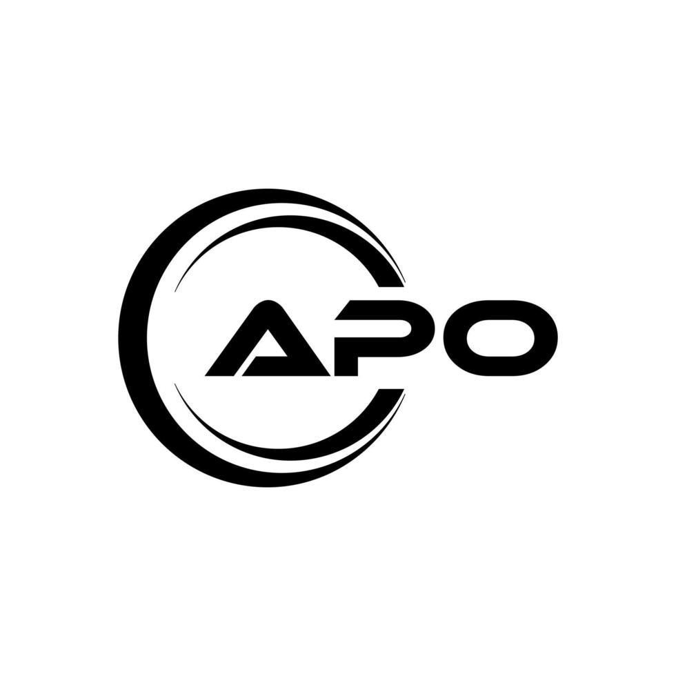 apo brief logo ontwerp in illustratie. vector logo, schoonschrift ontwerpen voor logo, poster, uitnodiging, enz.