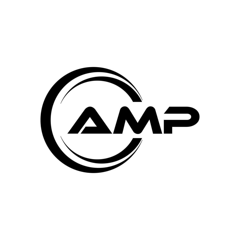 amp brief logo ontwerp in illustratie. vector logo, schoonschrift ontwerpen voor logo, poster, uitnodiging, enz.