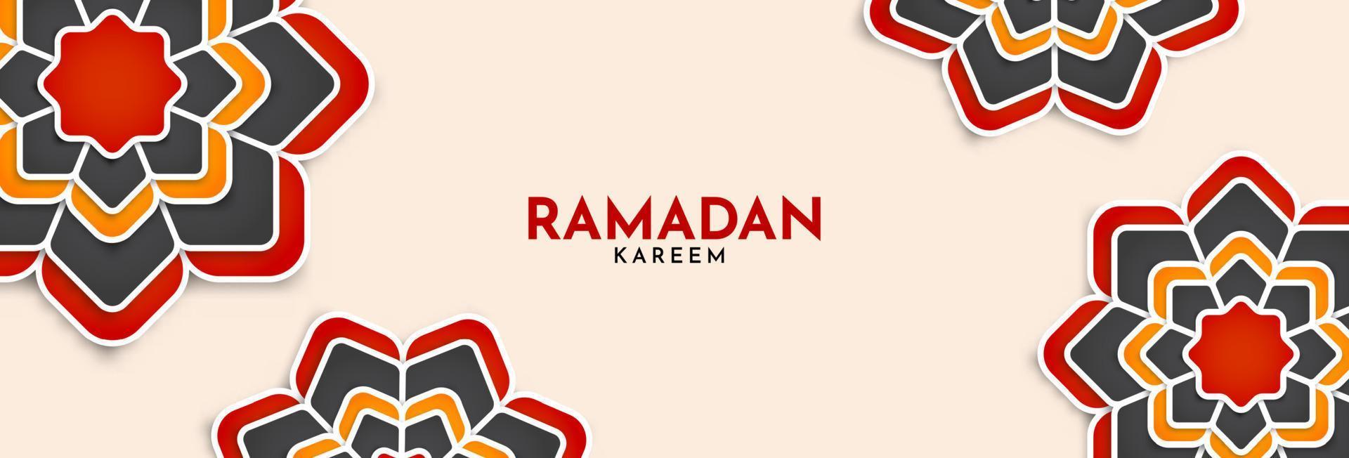 Ramadan kareem. Islamitisch achtergrond sjabloon met halve maan maan ornament voor. ontwerp groet kaart, poster, horizontaal spandoek. vector illustratie.