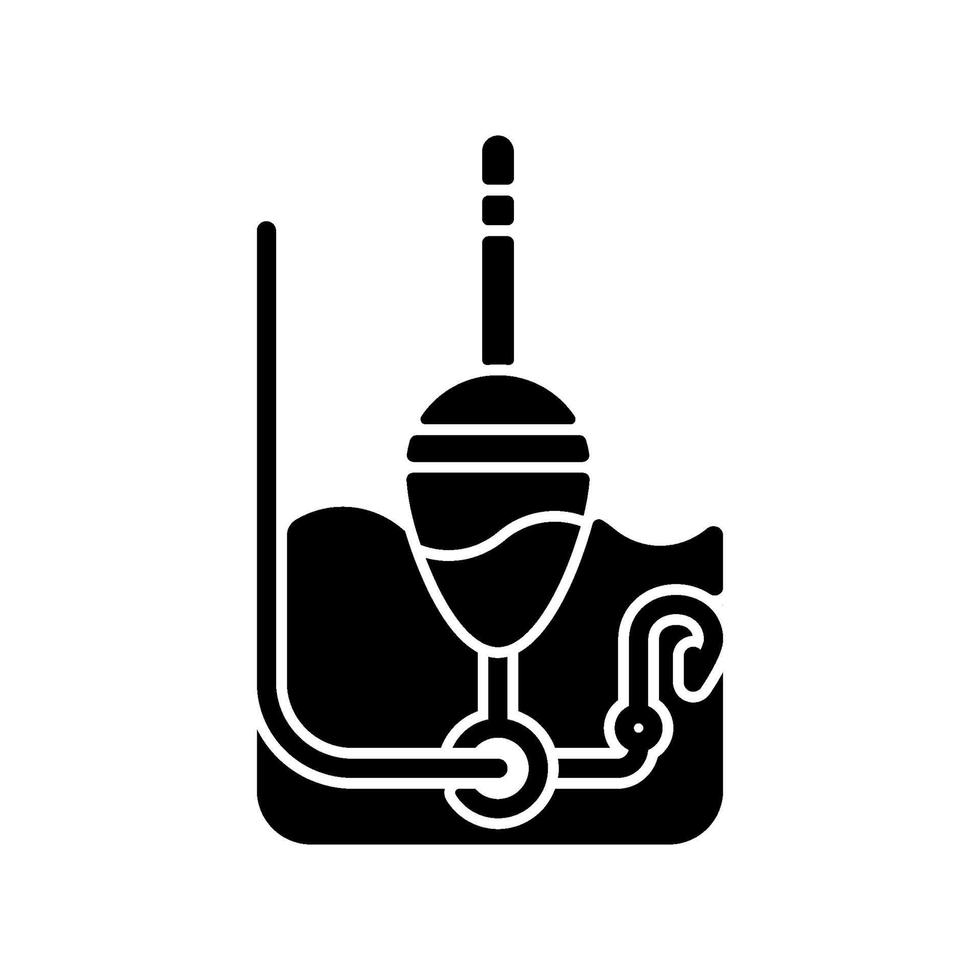 zwevende zwarte glyph-pictogram vector