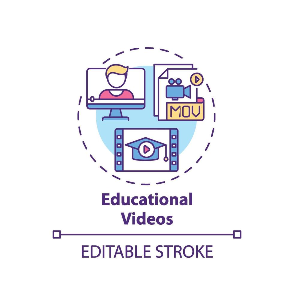 educatieve video's concept pictogram vector