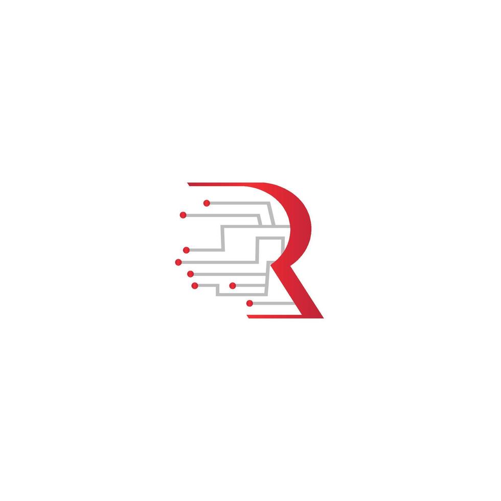 r technologie logo merk, symbool, ontwerp, grafisch, minimalistisch.logo vector