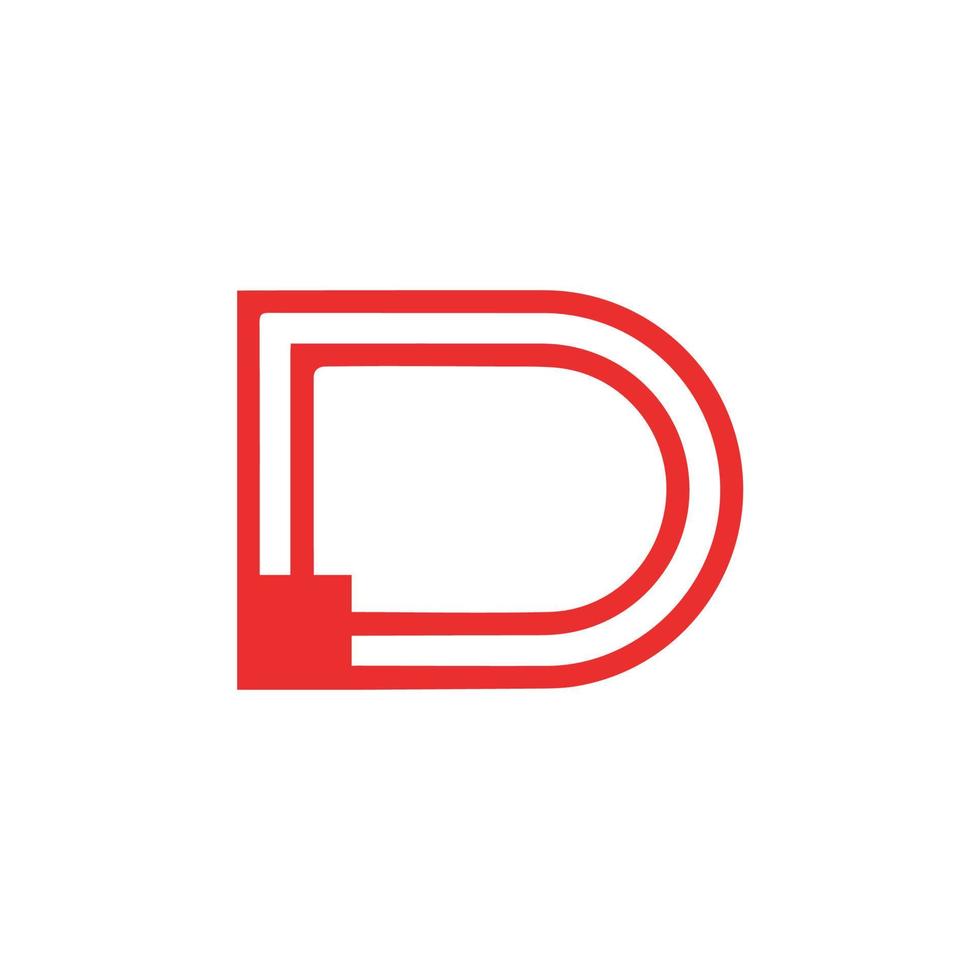 d logo, gemakkelijk icoon, rood aanstekelijk logo vector