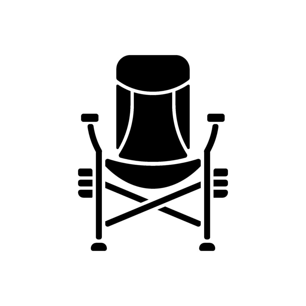 ligstoel stoel zwart glyph pictogram vector