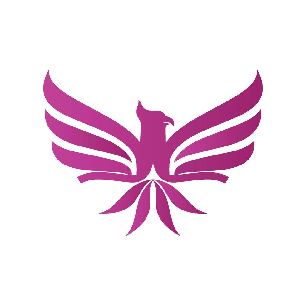 Purper kleur modern silhouet lijn adelaar logo ontwerp vogel logo ontwerp modern zakelijk, abstract brief logo vector