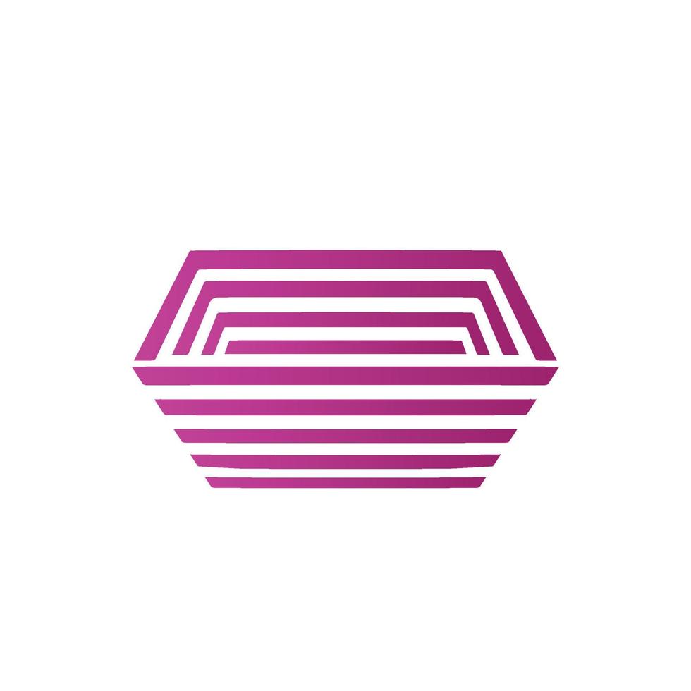 bloem pot logo gestreept rechthoekig bloem pot modern zakelijk, abstract brief logo vector
