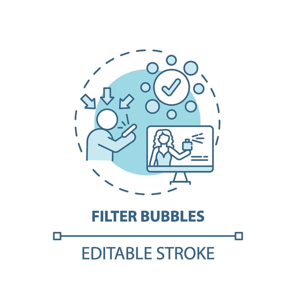 filter bubbels concept pictogram vector