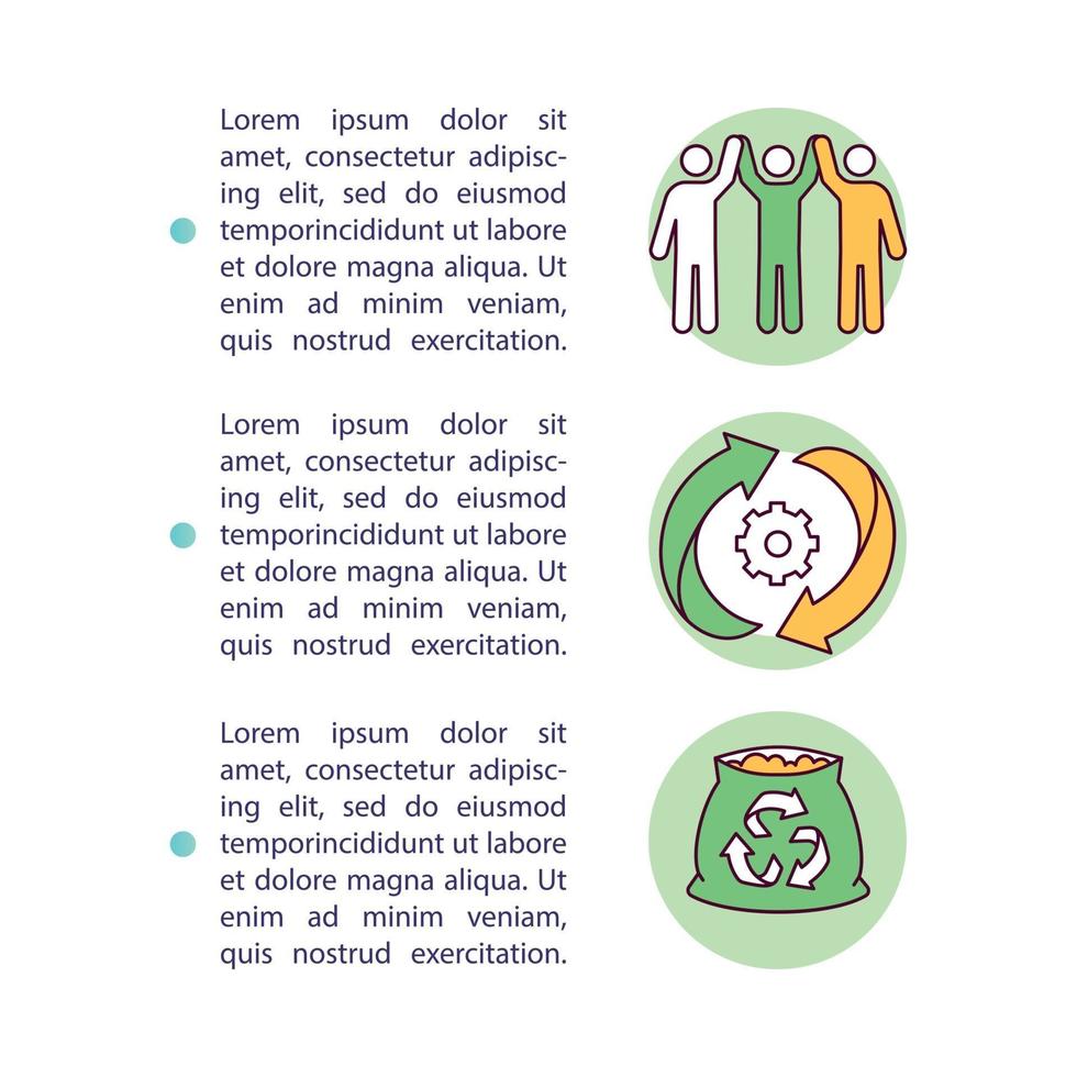organische recycling initiatieven concept pictogram met tekst vector