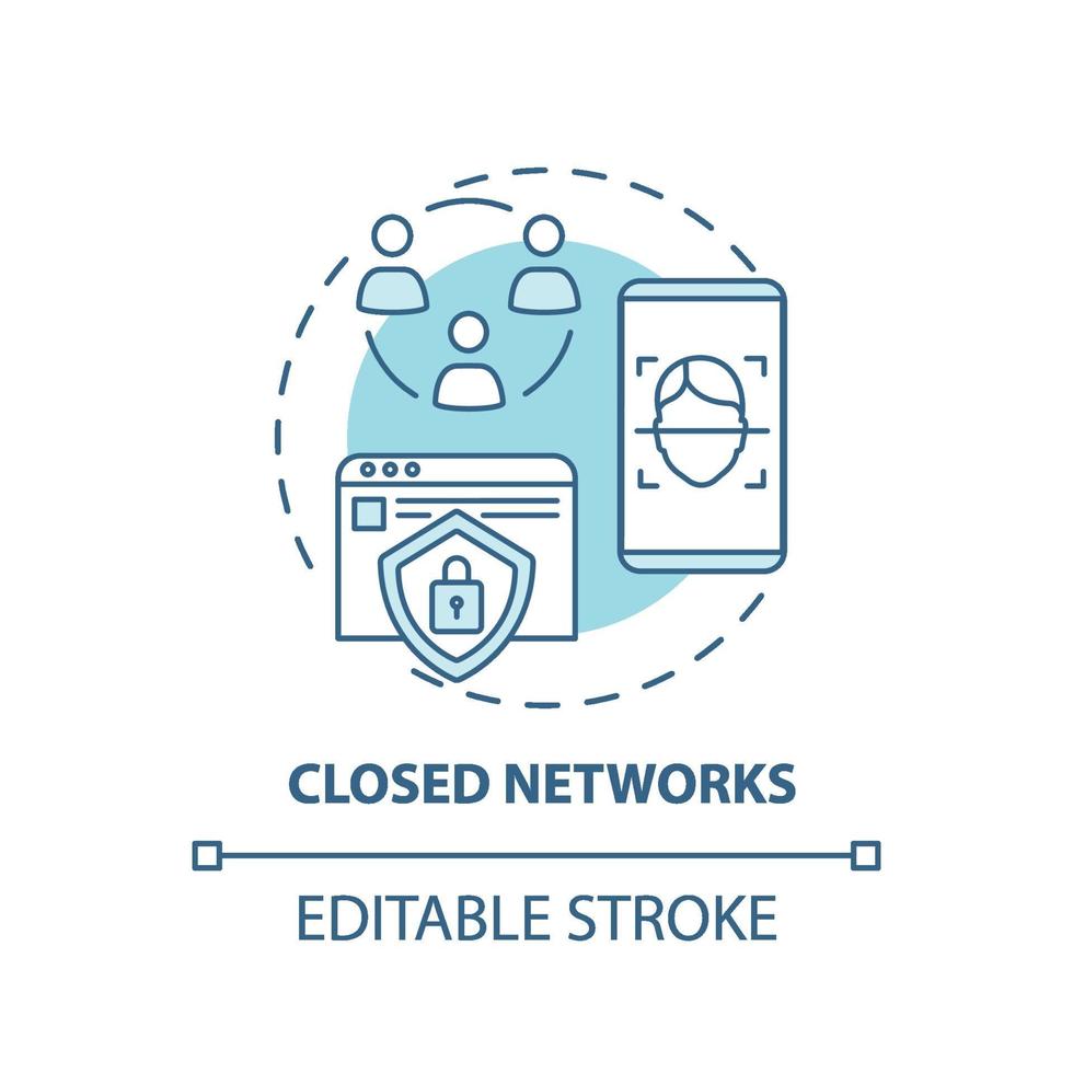gesloten netwerken concept pictogram vector