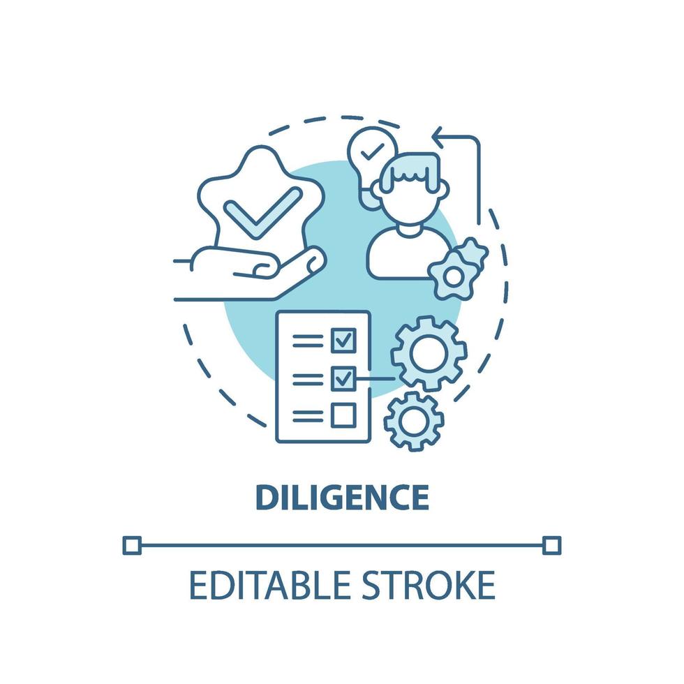 diligence concept pictogram vector