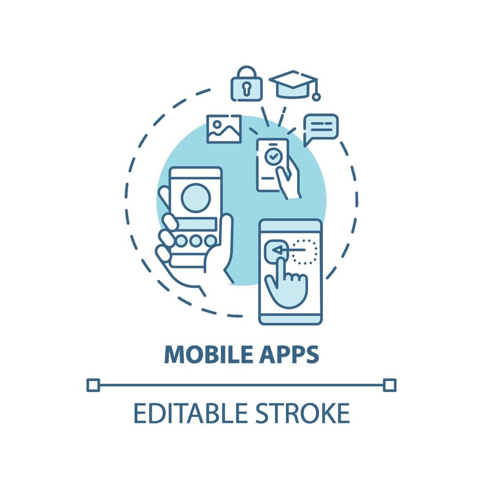concept pictogram van mobiele apps vector