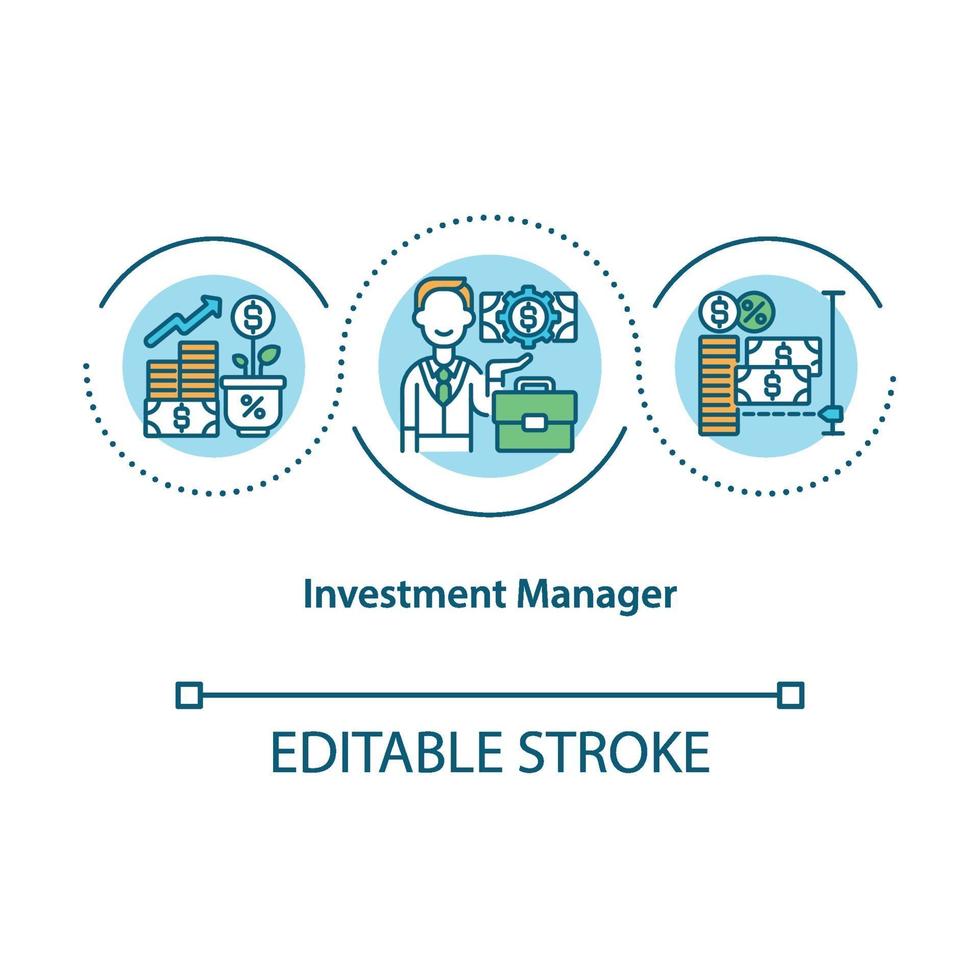 investeringsmanager concept pictogram vector