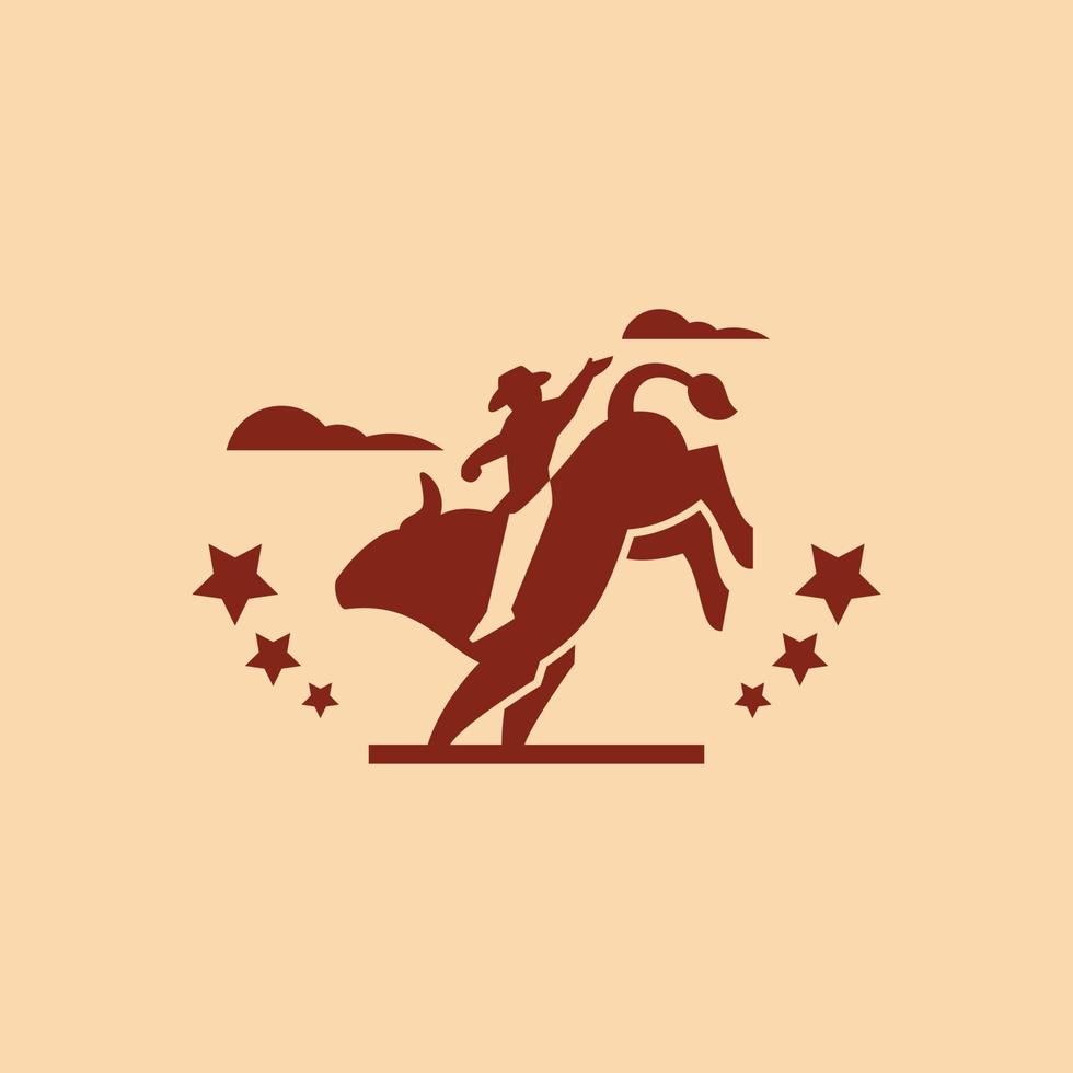 rodeo cowboy logo vector