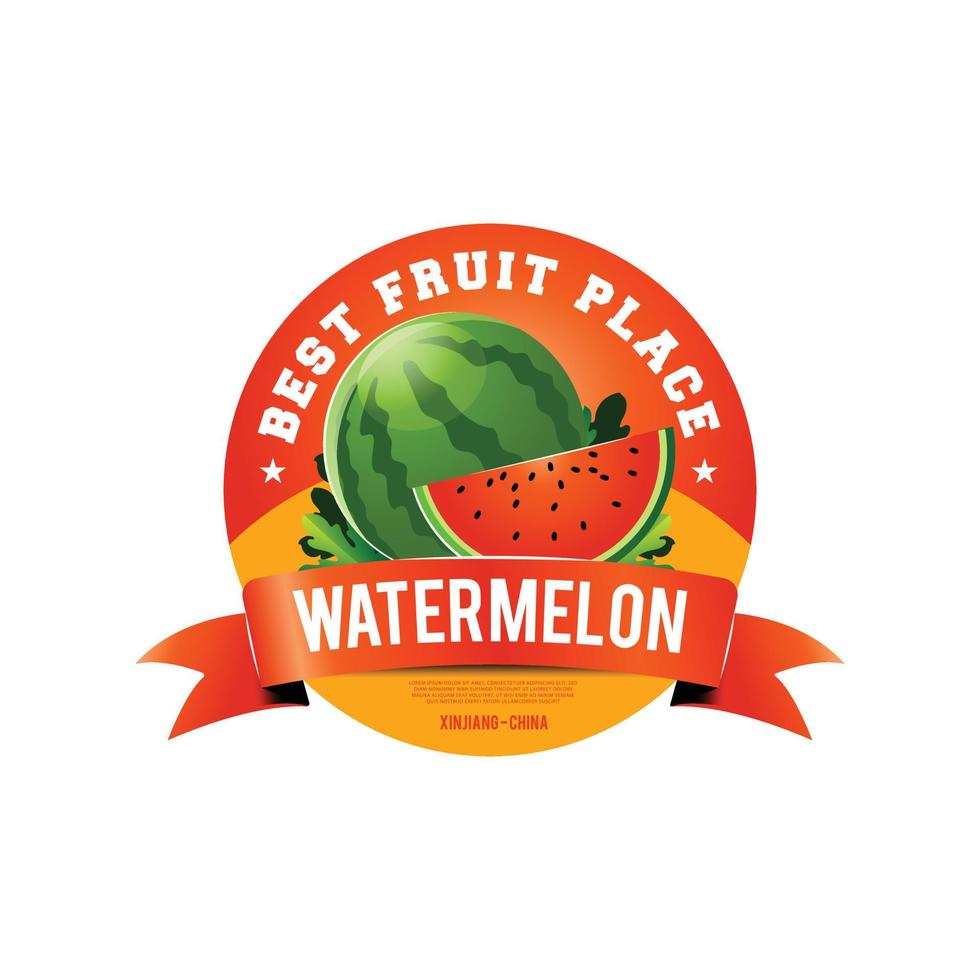 vers watermeloen fruit logo sjabloon ontwerp vector