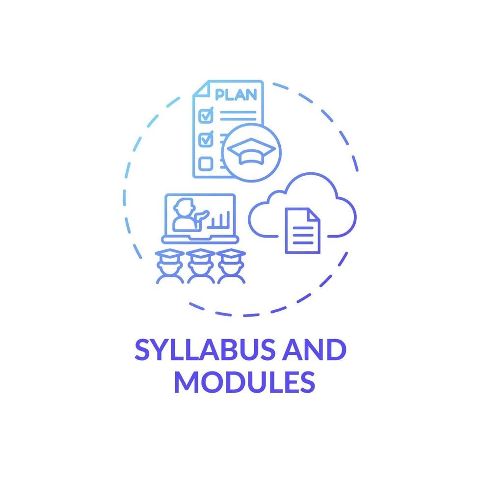 syllabus en modules concept pictogram vector