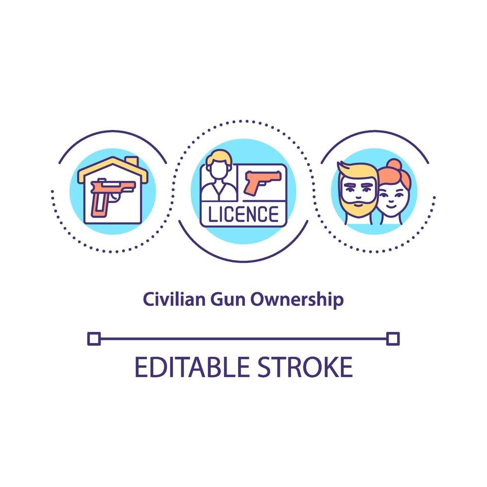 civiel pistool eigendom concept pictogram vector