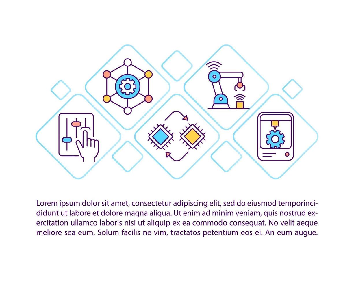 creatie van productiesysteem concept pictogram met tekst vector