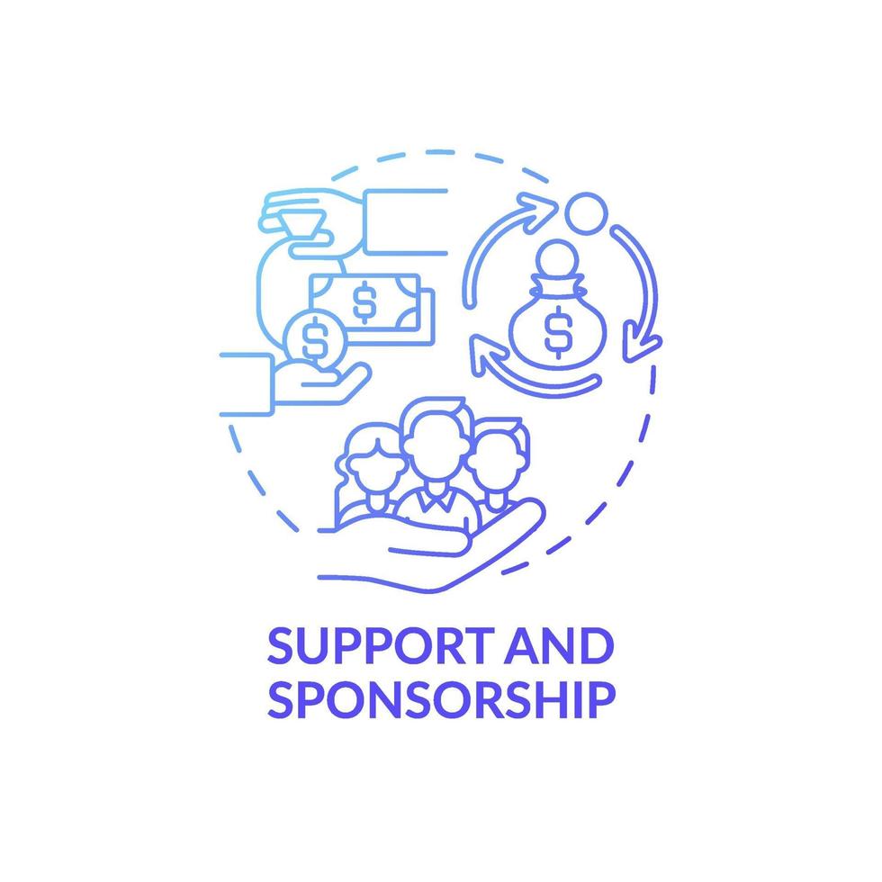 ondersteuning en sponsoring concept pictogram vector