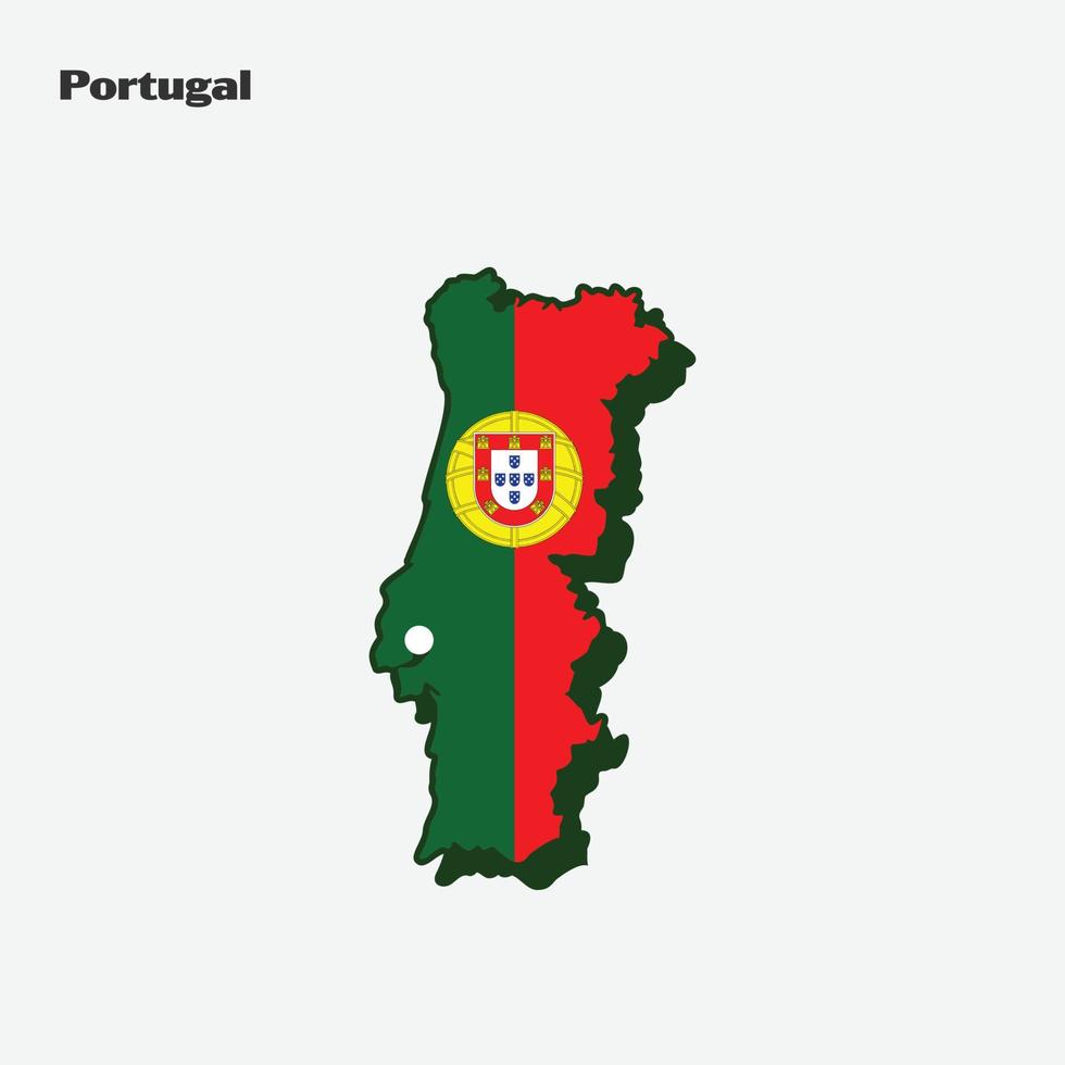 Portugal natie vlag kaart infographic vector