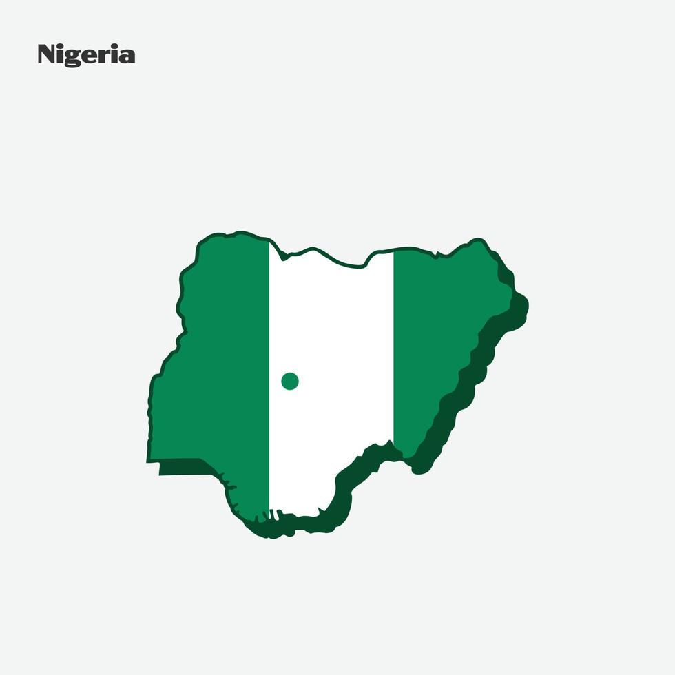 Nigeria natie vlag kaart infographic vector